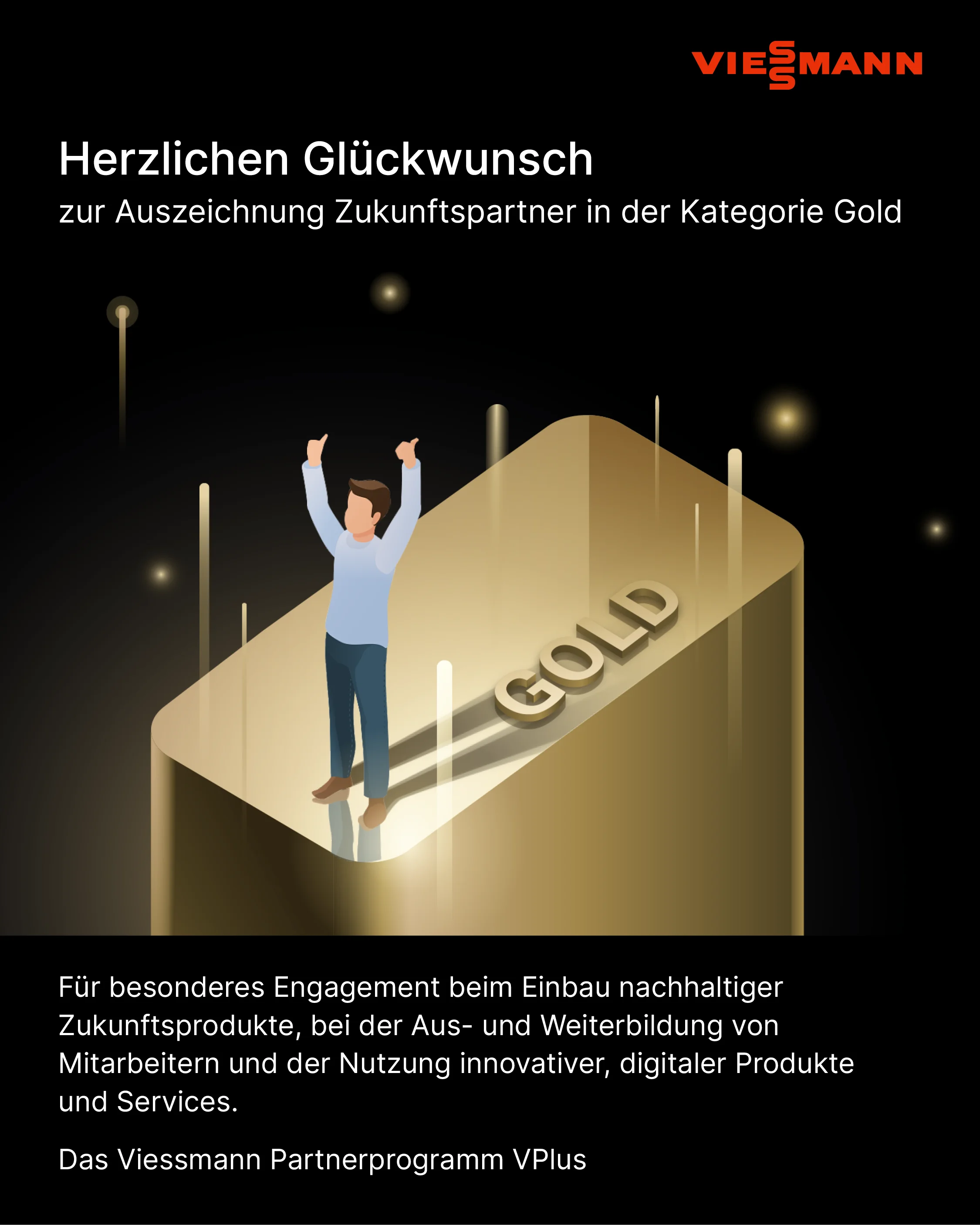 Viessmann-Auszeichnung Gold für Sanda Heizungsbau